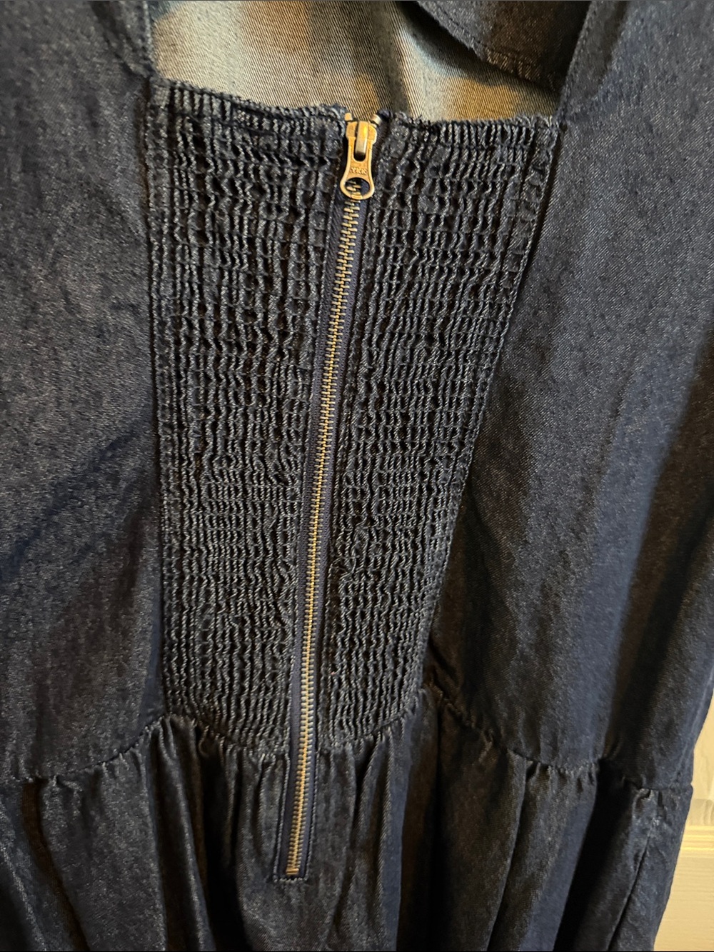 Women’s Sleeveless Dark Blue Denim Dress W/pockets - Picture 7 of 9